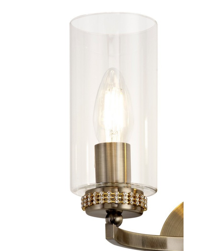 Wall Lamp Switched, 2 x E14, Antique Brass - 5