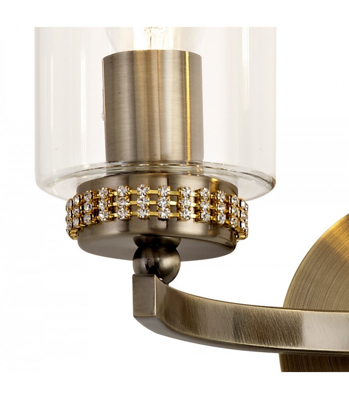 Wall Lamp Switched, 2 x E14, Antique Brass - 6