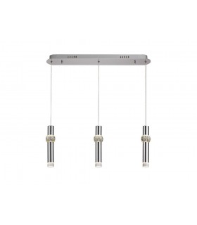 3 Light Linear Ceiling Pendant, 3 x 5W LED, 3000K, 304lm, Polished Chrome - 1