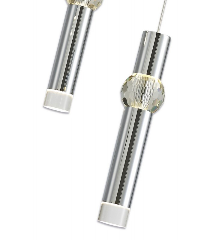 3 Light Round Ceiling Cluster Pendant, 3 x 5W LED, 3000K, 268lm, Polished Chrome - 9