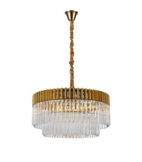 Ceiling Pendant Round 12 Light E14, Brass, Glass - 1