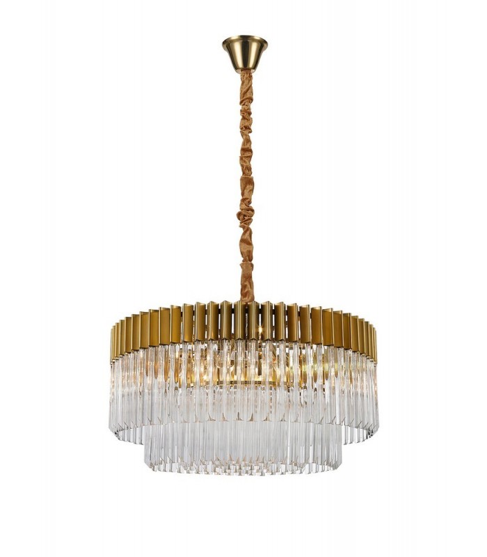 Ceiling Pendant Round 12 Light E14, Brass, Glass - 1