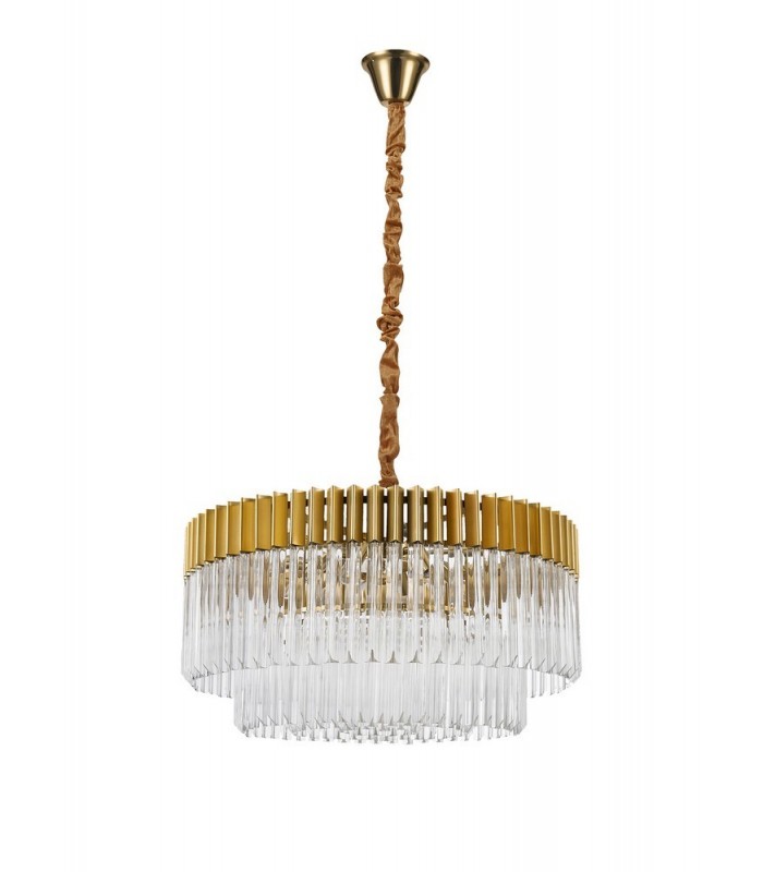 Ceiling Pendant Round 12 Light E14, Brass, Glass - 3