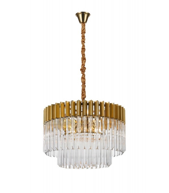 Ceiling Pendant Round 8 Light E14, Brass, Glass - 1