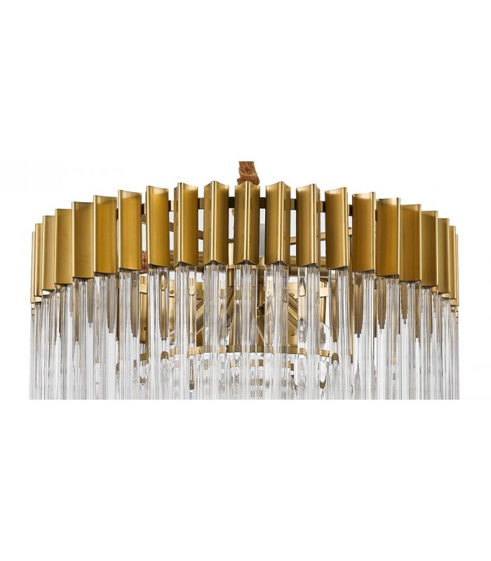 Ceiling Pendant Round 8 Light E14, Brass, Glass - 4