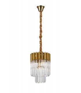 Ceiling Pendant Round 4 Light E14, Brass, Glass - 1