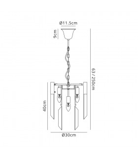 Ceiling Pendant Round 4 Light E14, Brass, Glass - 2