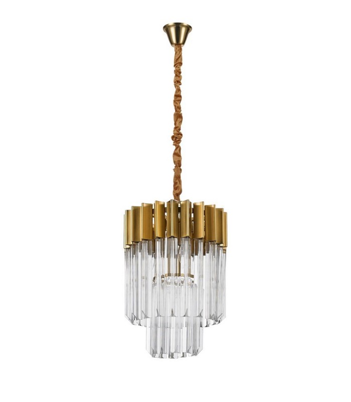 Ceiling Pendant Round 4 Light E14, Brass, Glass - 3