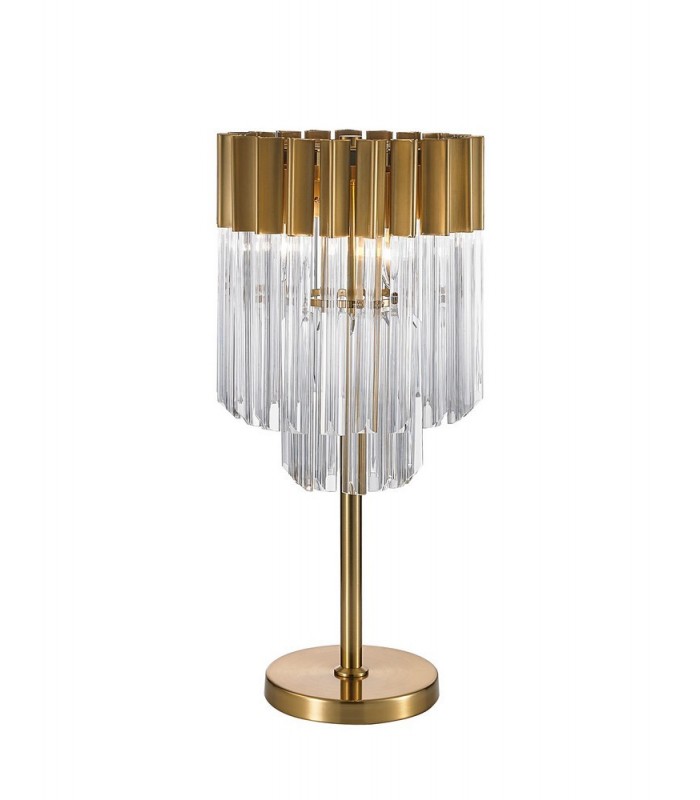 Table Lamp 3 Light E14, Brass, Glass - 1