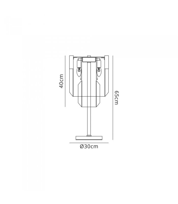 Table Lamp 3 Light E14, Brass, Glass - 2