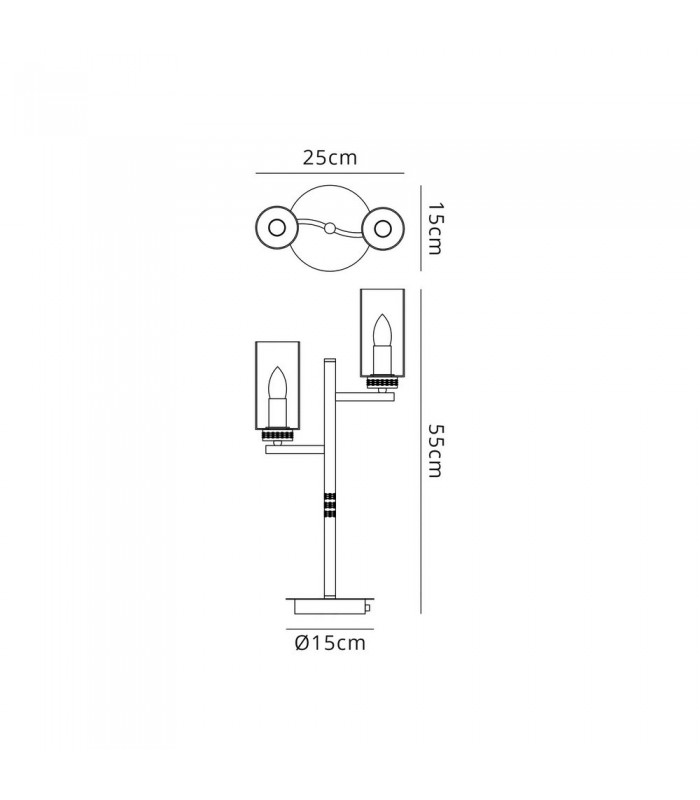 Table Lamp, 2 x E14, Polished Nickel - 2