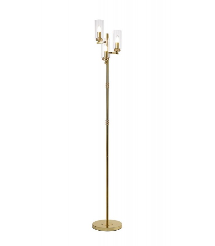 Floor Lamp, 3 x E14, Polished Gold - 1