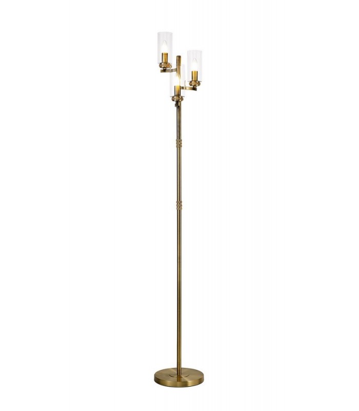 Floor Lamp, 3 x E14, Antique Brass - 1