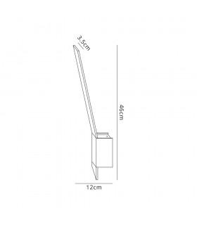 Wall Lamp, 1 x 8W LED, 3000K, 560lm, Sand White, Polished Chrome - 2