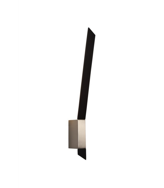 Wall Lamp, 1 x 8W LED, 3000K, 560lm, Sand Black, Satin Nickel - 1