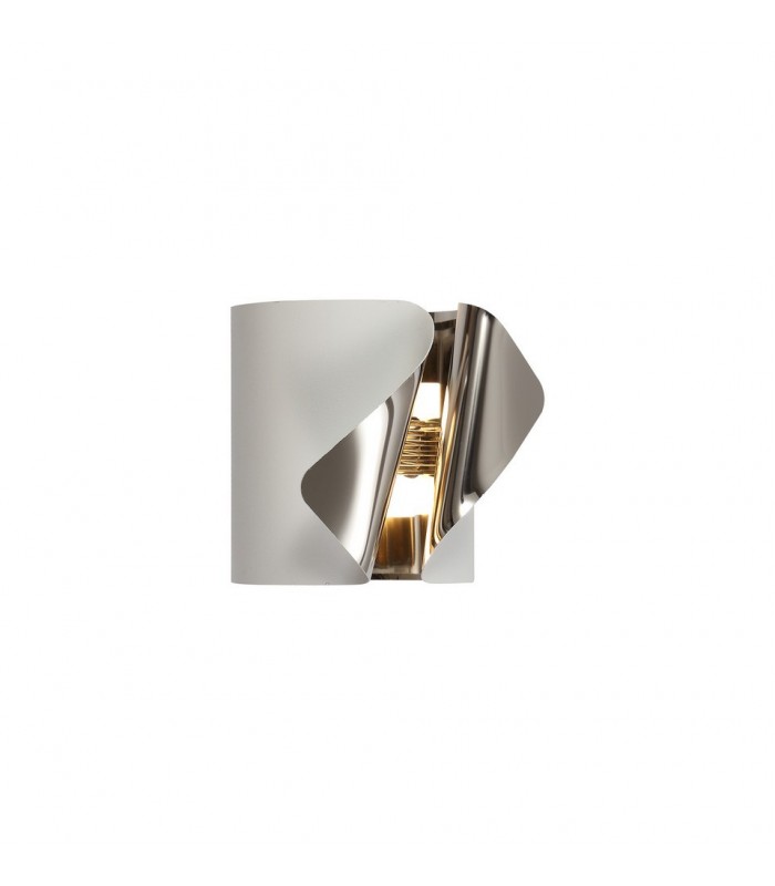 Wall Lamp, 1 x 7W LED, 3000K, 490lm, Sand White, Polished Chrome - 1