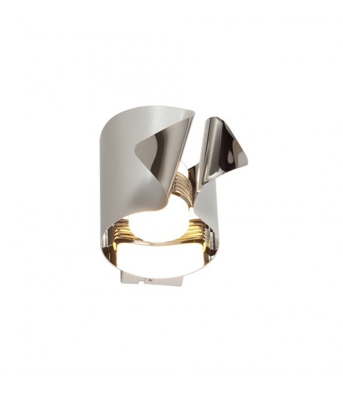Wall Lamp, 1 x 7W LED, 3000K, 490lm, Sand White, Polished Chrome - 4
