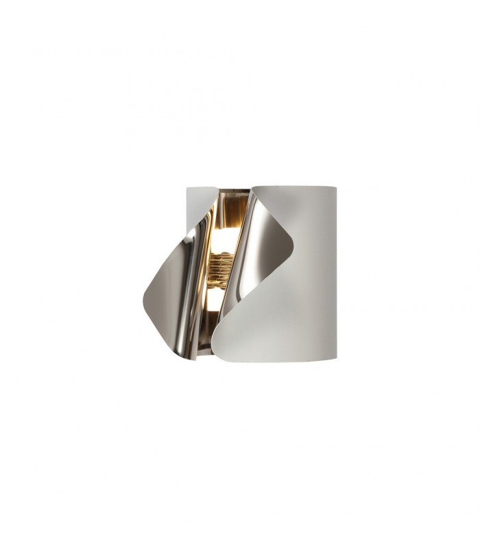 Wall Lamp, 1 x 7W LED, 3000K, 490lm, Sand White, Polished Chrome - 6