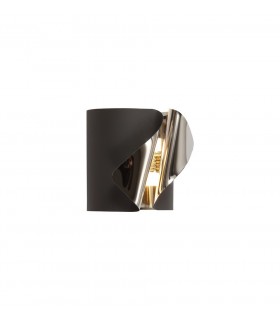 Wall Lamp, 1 x 7W LED, 3000K, 490lm, Sand Anthracite, Polished Chrome - 1