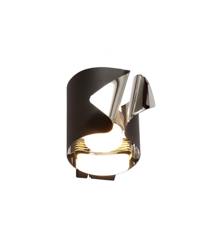 Wall Lamp, 1 x 7W LED, 3000K, 490lm, Sand Anthracite, Polished Chrome - 4