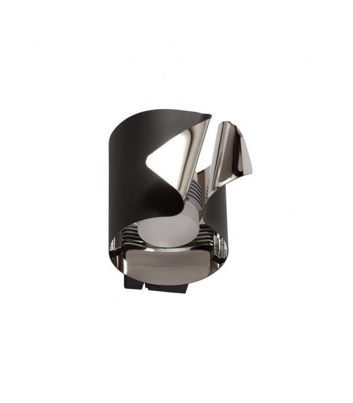 Wall Lamp, 1 x 7W LED, 3000K, 490lm, Sand Anthracite, Polished Chrome - 5