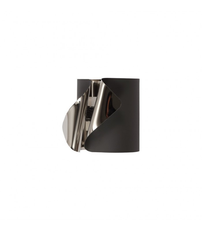 Wall Lamp, 1 x 7W LED, 3000K, 490lm, Sand Anthracite, Polished Chrome - 7