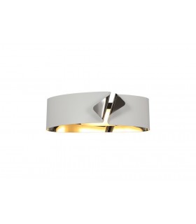 Wall Lamp, 1 x 10W LED, 3000K, 700lm, Sand White, Polished Chrome - 1