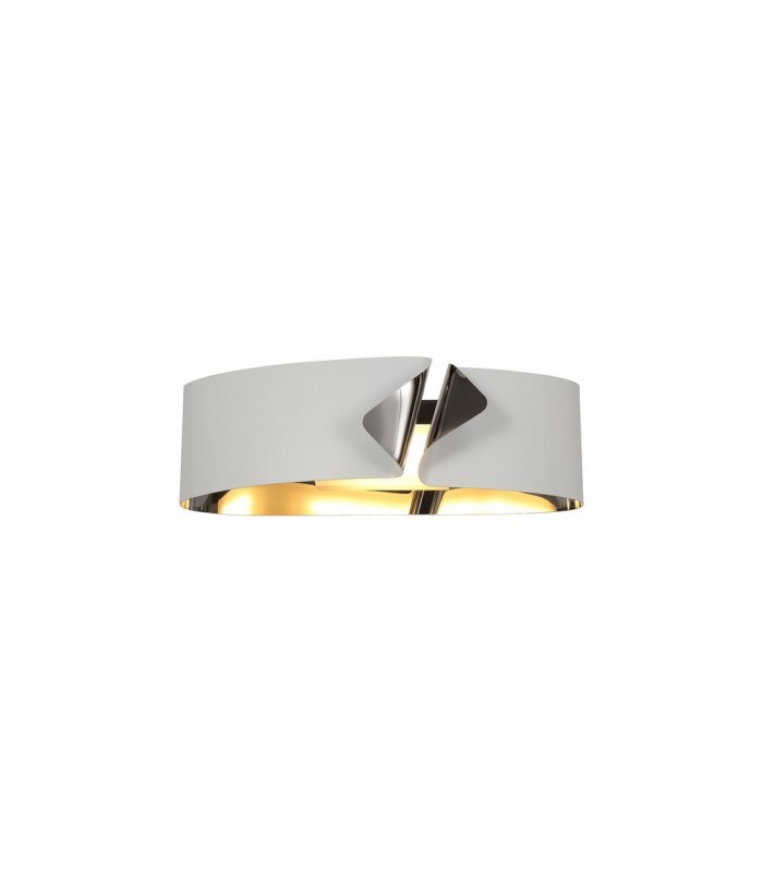 Wall Lamp, 1 x 10W LED, 3000K, 700lm, Sand White, Polished Chrome - 1