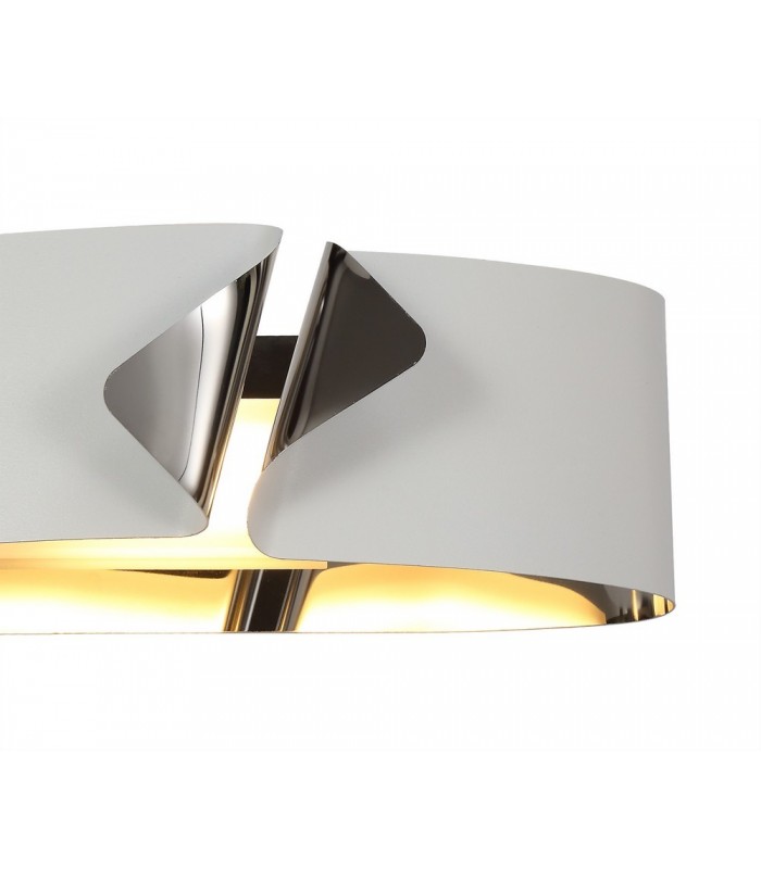 Wall Lamp, 1 x 10W LED, 3000K, 700lm, Sand White, Polished Chrome - 8