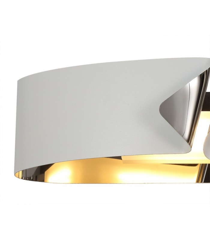 Wall Lamp, 1 x 10W LED, 3000K, 700lm, Sand White, Polished Chrome - 9