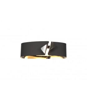 Wall Lamp, 1 x 10W LED, 3000K, 700lm, Sand Anthracite, Polished Chrome - 1