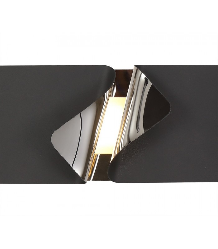 Wall Lamp, 1 x 10W LED, 3000K, 700lm, Sand Anthracite, Polished Chrome - 6