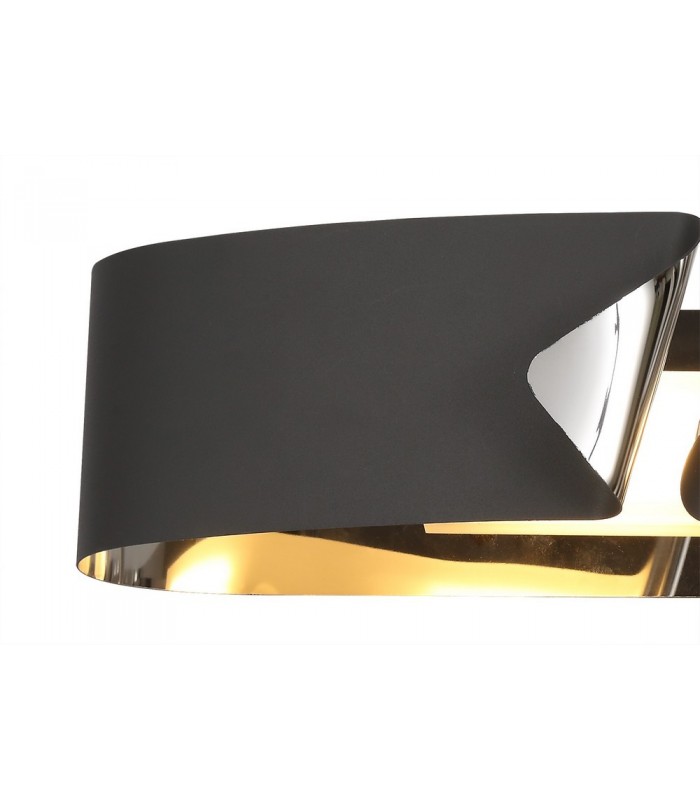 Wall Lamp, 1 x 10W LED, 3000K, 700lm, Sand Anthracite, Polished Chrome - 9