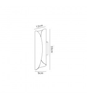 Wall Lamp, 1 x 7W LED, 3000K, 700lm, Sand White, Polished Chrome - 2