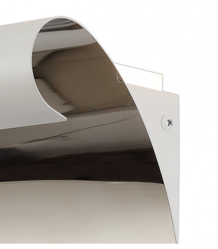 Wall Lamp, 1 x 8W LED, 3000K, 560lm, Sand White, Polished Chrome - 5