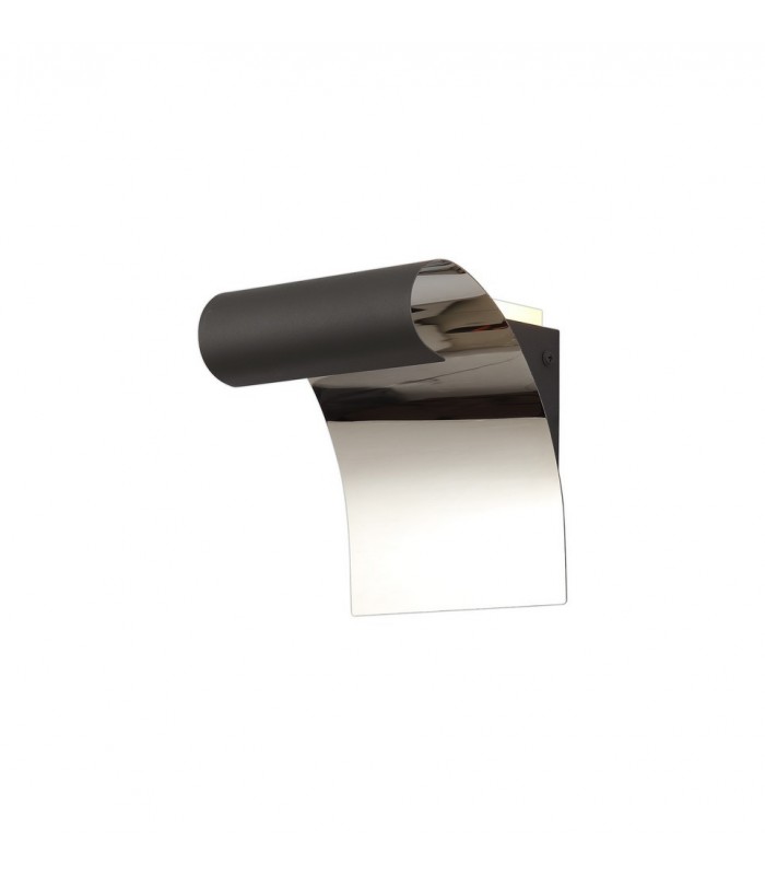 Wall Lamp, 1 x 8W LED, 3000K, 560lm, Sand Anthracite, Polished Chrome - 1