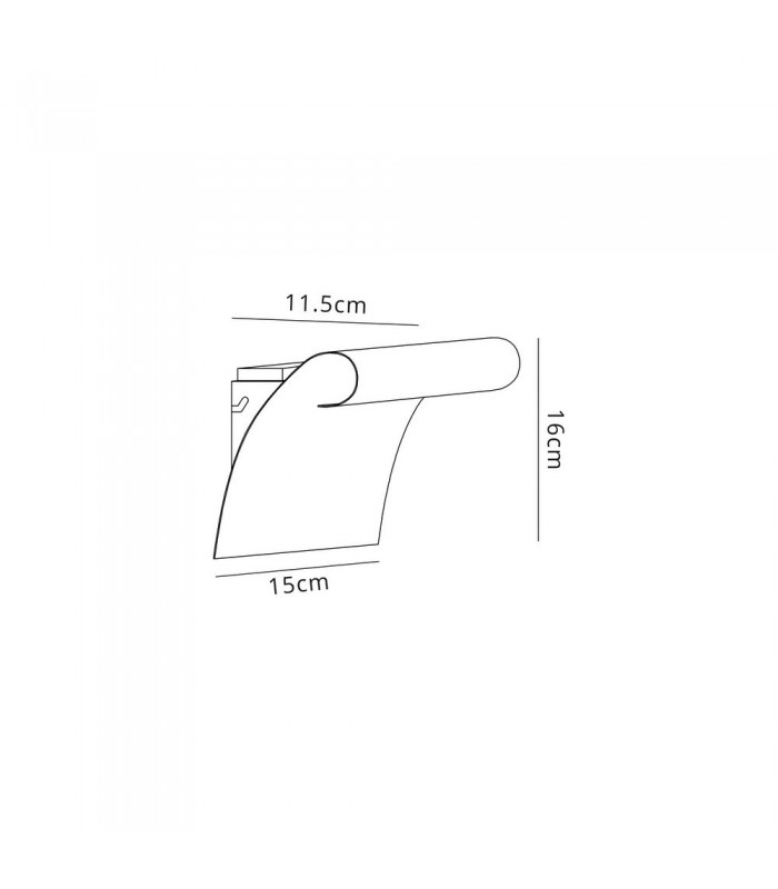 Wall Lamp, 1 x 8W LED, 3000K, 560lm, Sand Anthracite, Polished Chrome - 2
