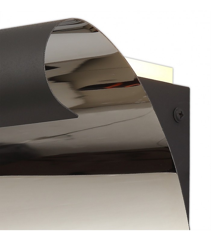 Wall Lamp, 1 x 8W LED, 3000K, 560lm, Sand Anthracite, Polished Chrome - 5