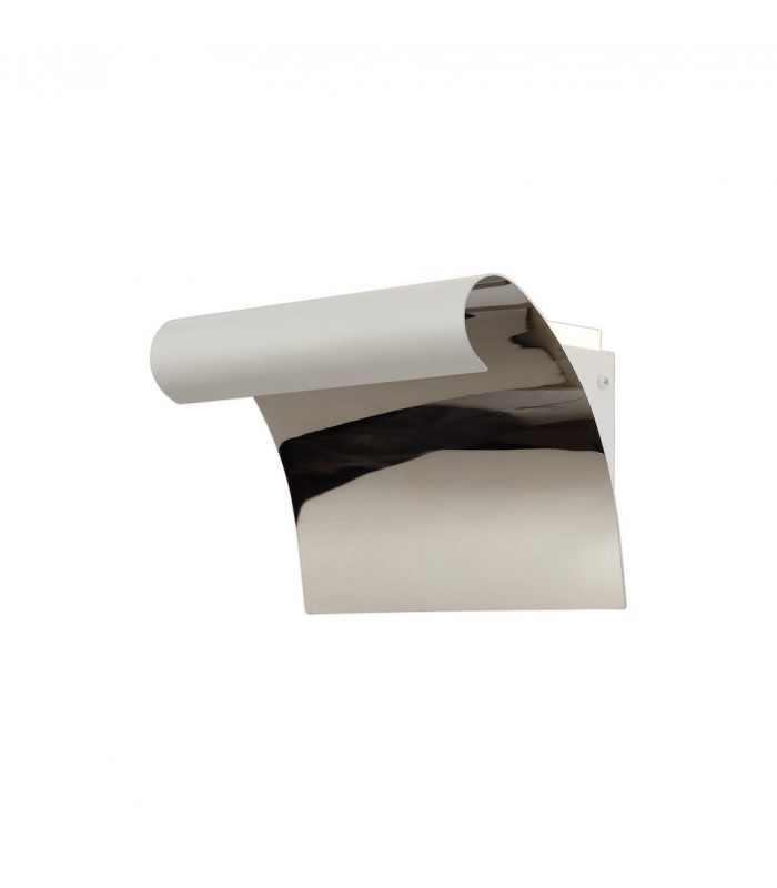 Wall Lamp, 1 x 12W LED, 3000K, 840lm, Sand White, Polished Chrome - 1