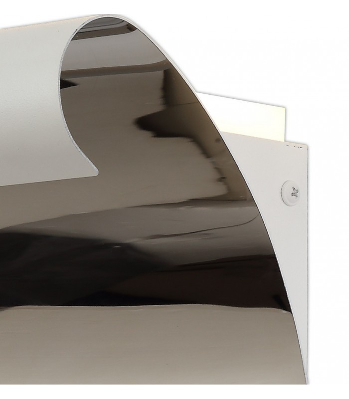 Wall Lamp, 1 x 12W LED, 3000K, 840lm, Sand White, Polished Chrome - 5