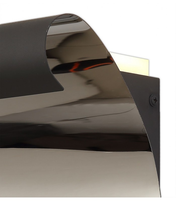 Wall Lamp, 1 x 12W LED, 3000K, 840lm, Sand Anthracite, Polished Chrome - 5