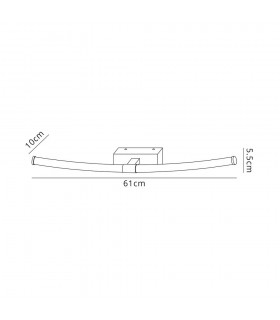 Bathroom Wall Lamp Large, 2 x 6W LED, 3000K, 840lm, IP44, Polished Chrome - 2