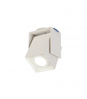 Adjustable Square Spotlight, 1 Light GU10, Sand White, Cut Out: 62mm - 1