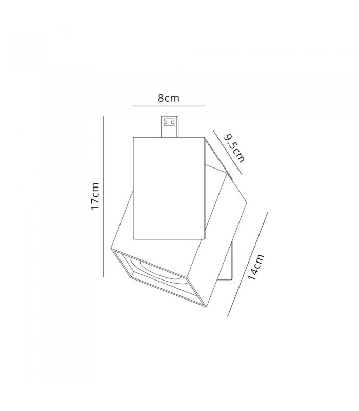Adjustable Square Spotlight, 1 Light GU10, Sand White, Cut Out: 62mm - 2