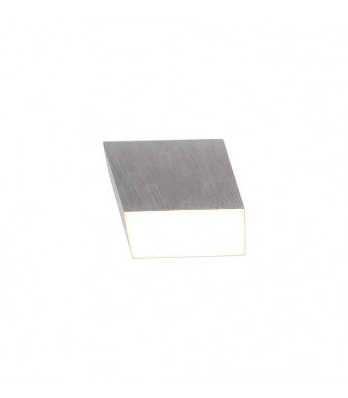 Spotlight 9cm Square 1 x 10W LED, 3000K, 700lm, Satin Aluminium - 1