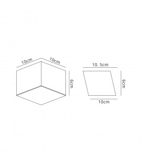 Spotlight 9cm Square 1 x 10W LED, 3000K, 700lm, Satin Aluminium - 2