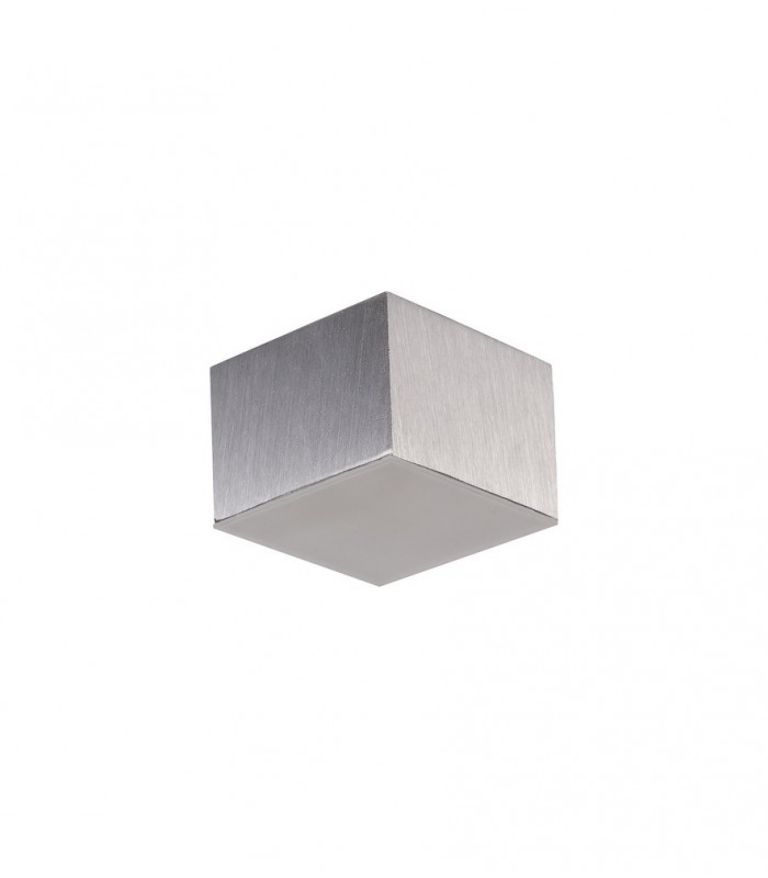 Spotlight 9cm Square 1 x 10W LED, 3000K, 700lm, Satin Aluminium - 3