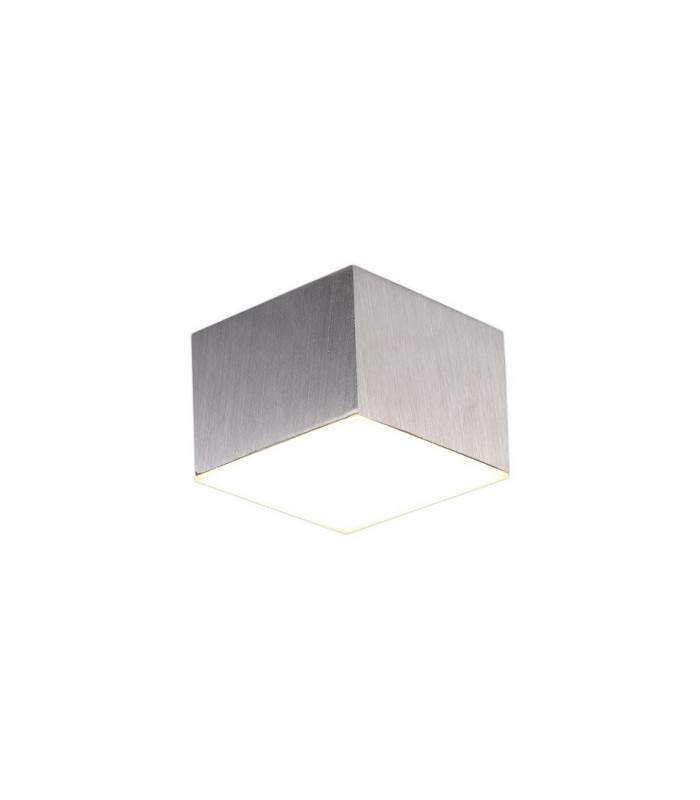 Spotlight 9cm Square 1 x 10W LED, 3000K, 700lm, Satin Aluminium - 4