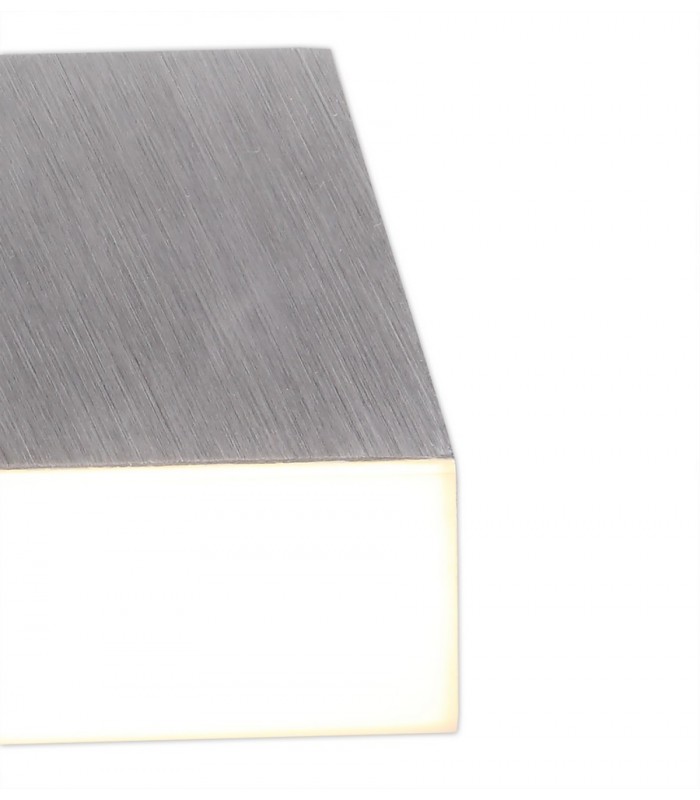Spotlight 9cm Square 1 x 10W LED, 3000K, 700lm, Satin Aluminium - 6