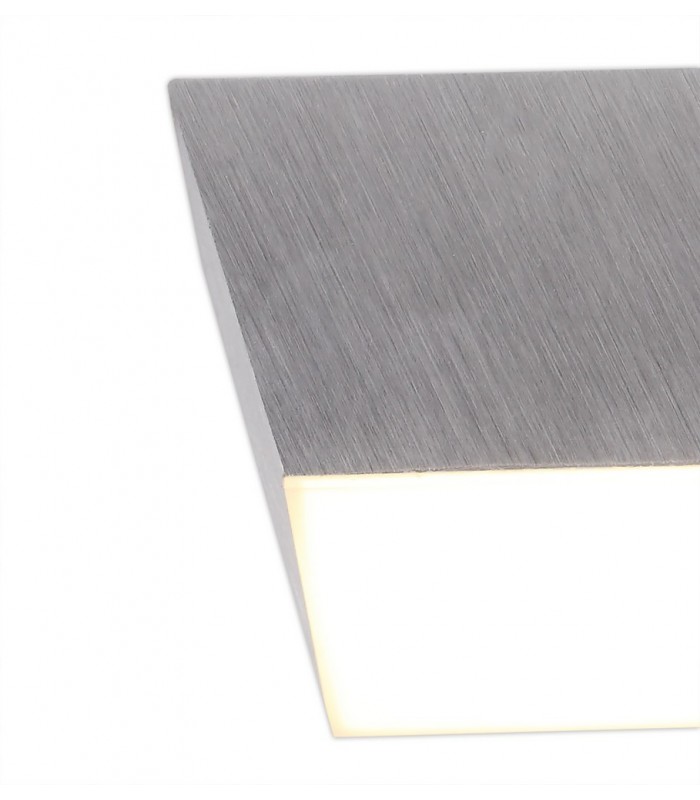 Spotlight 9cm Square 1 x 10W LED, 3000K, 700lm, Satin Aluminium - 7